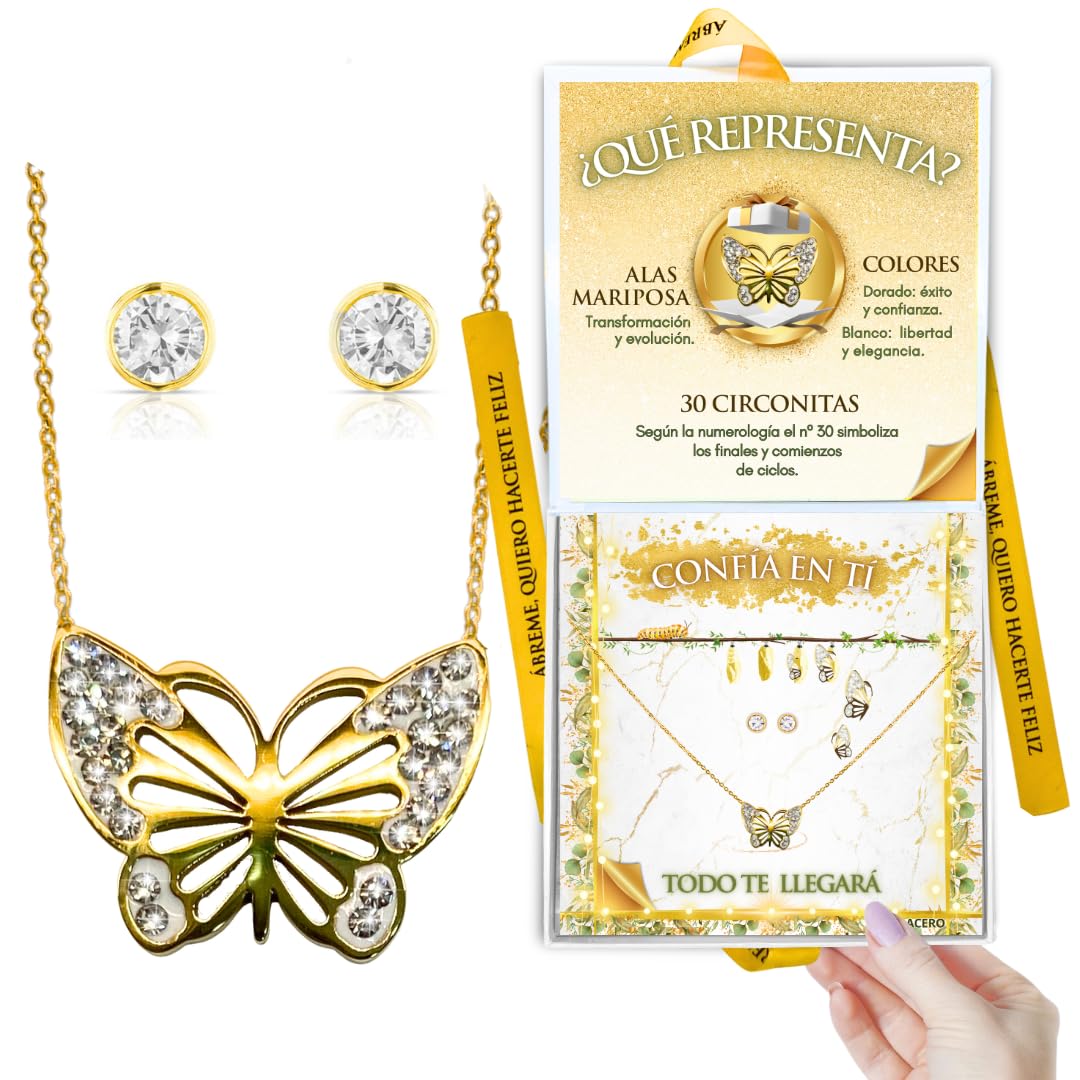 Lidia Pasalodos Regalo Adolescentes Chica - Regalos Para Chicas De 18 Años - Regalos Chica Joven - Collar Adolescente Chica - Regalos Originales Para Chicas Jovenes -Regalos Para Adolescentes Chicas-Colgante Mariposa