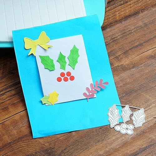 Miniatura 2 de Troqueles de metal de Navidad, troqueles de corte de flores de Navidad, plantillas de estampado de hojas de pino, plantilla para hacer tarjetas,