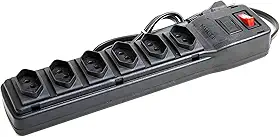 Filtro de Linha Power Line de 6 tomadas em Gabinete Plástico