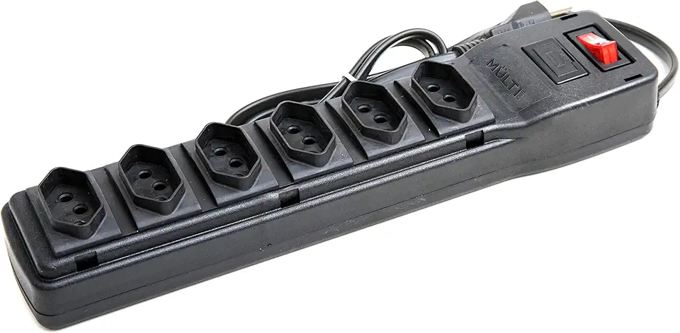 Filtro de Linha Power Line de 6 tomadas em Gabinete Plástico