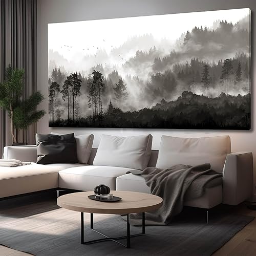 YJYart Large Artwork for Living Room Wall Canvas Art Mountains Nature Painting Artwork for Bedroom Kitchen Dining Room Modern Home Decoration 30"x 60"