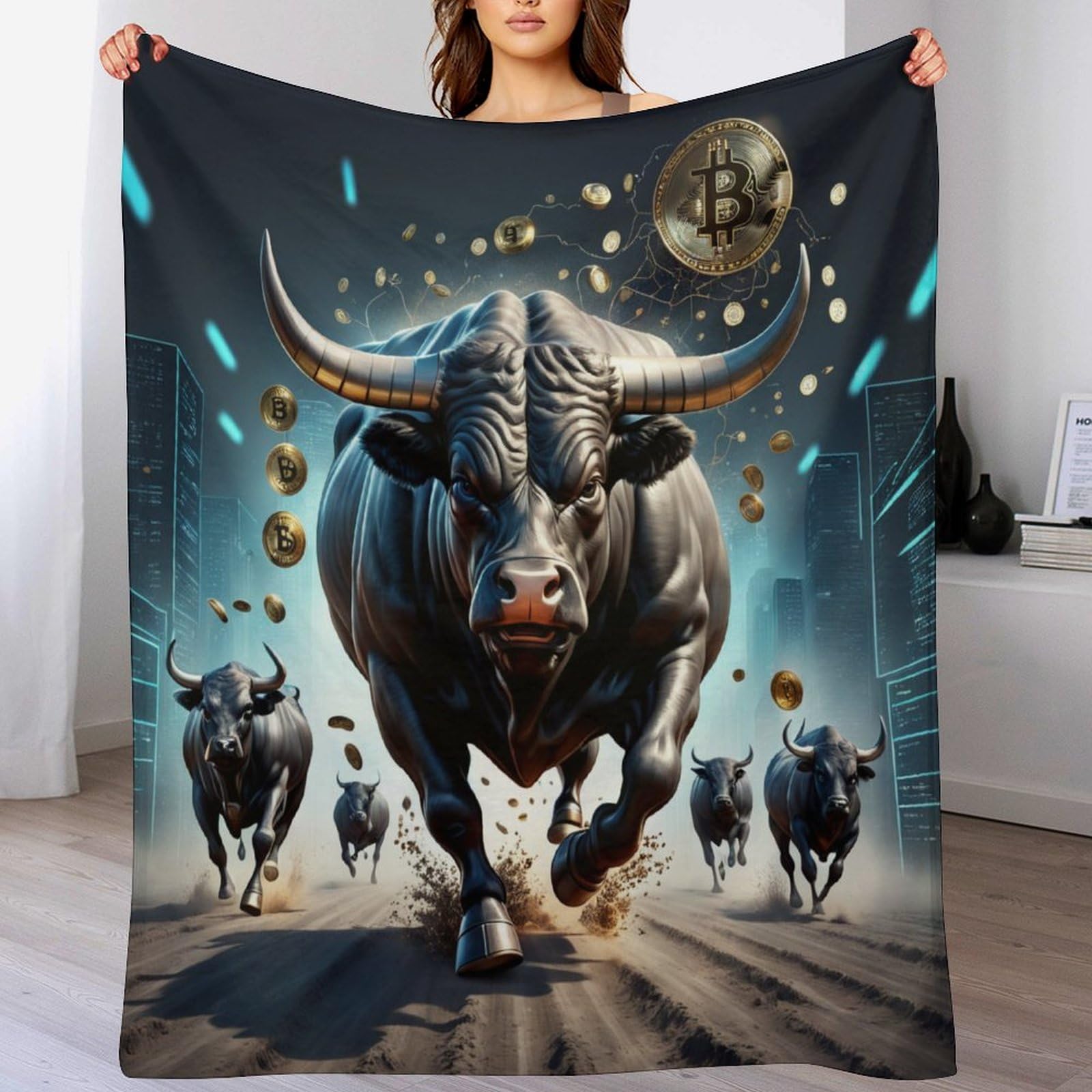Couverture vache confortable 180x200, grand plaid chaud et doux pour l'hiver
