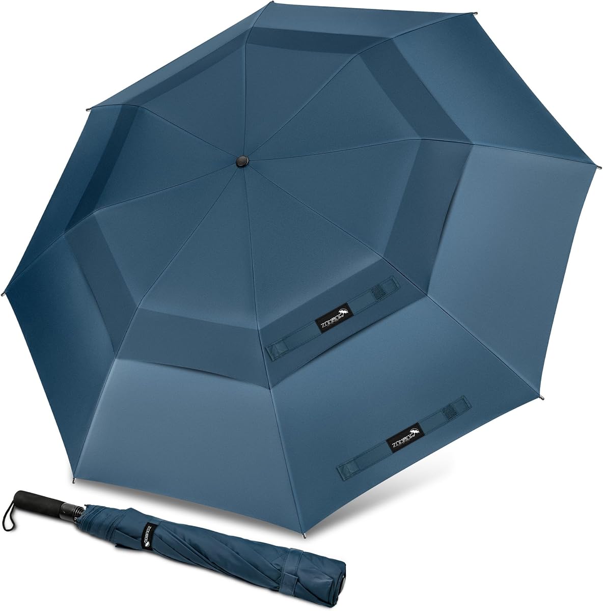 ZOMAKE Regenschirm Sturmfest Taschenschirm Groß,54/62 Inch Golfschirm Sturmfest Leicht,Großer Taschenschirm Stabil mit Doppelkappe für Herren Damen Kinder