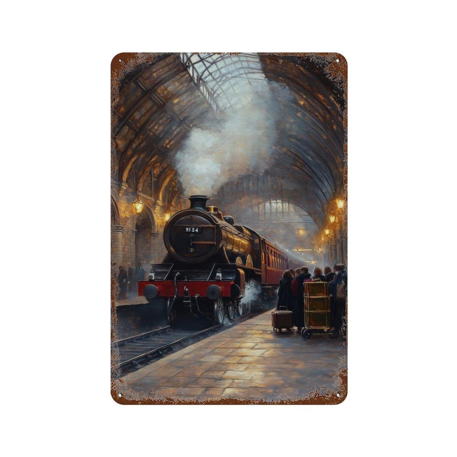 xiaoxiaoshen Wizards Platform Cottagecore Dark Academia Enchanted Vintage Mystical Witchy Wall Decor Art Metal Tin Poster Modern Home Decor Art Home Bar Shop Decorations Vintage Sign 30x20cm