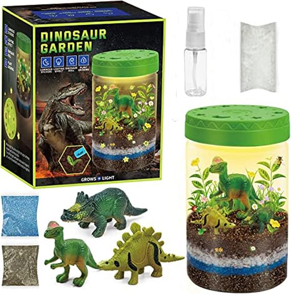 LightUp Dinosaurs Terrarium Kits For Kids, STEM Educational DIY
