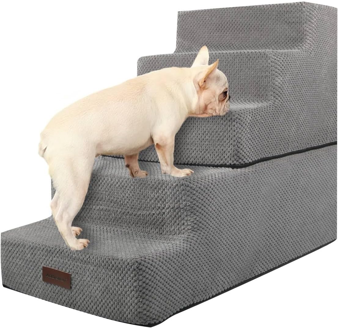 LNSSFFER Dog Stairs for Small Dogs, 5Steps Dog Stairs for