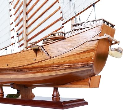 Old Modern Handicrafts Chinese Junk Model Wooden Ship Model - Museum Quality Model Ship for Home & Office - Fully Assembled - 27.0L x 7.0W x 24.5H Inches