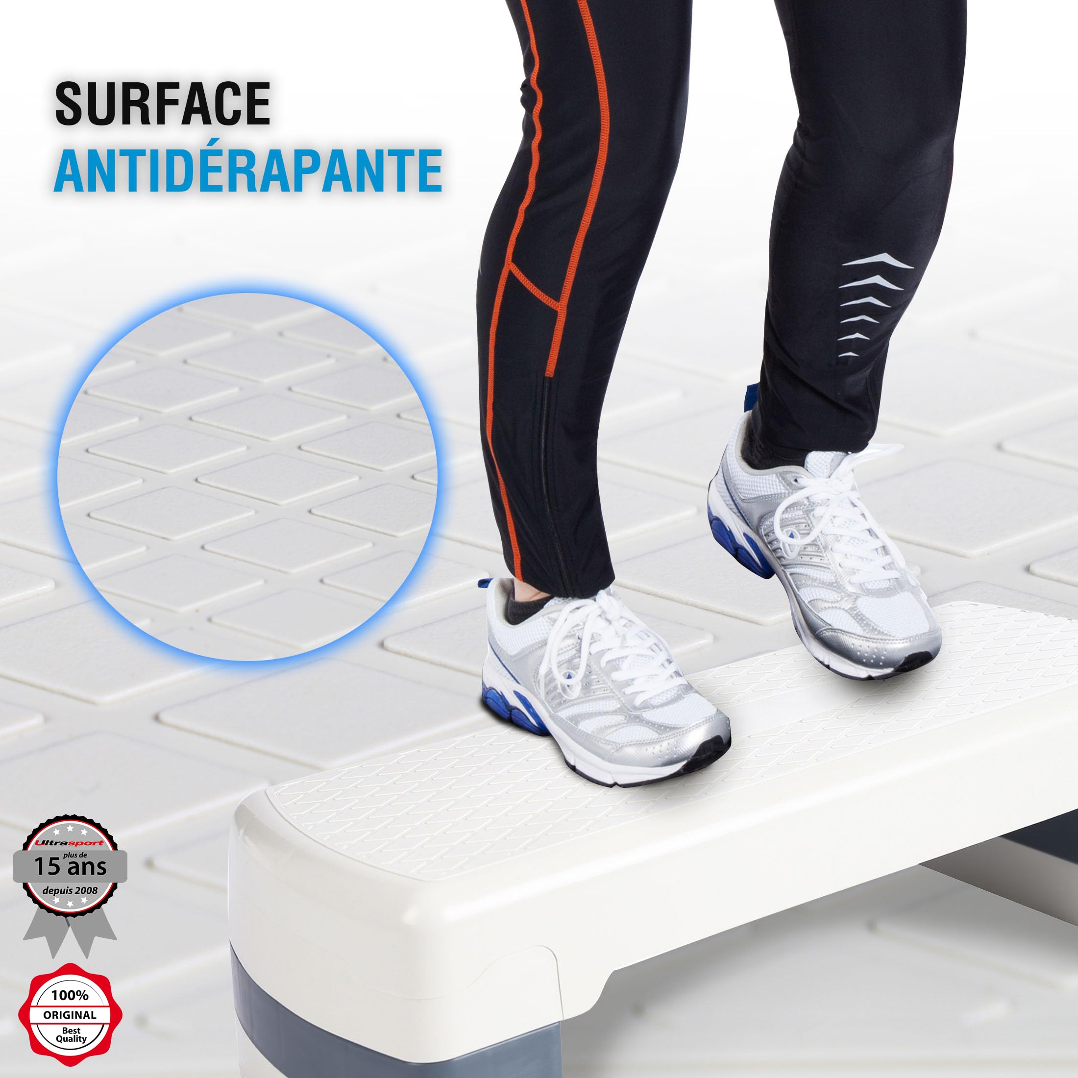 Ultrasport Planche aérobic, Diverses Couleurs, Planche Marche, Equipement Exercice, Planche Exercice, Equipement Fitness Multifonctionnel, Planche Fitness, Hauteur réglable, Home-Stepper, Stepbench
