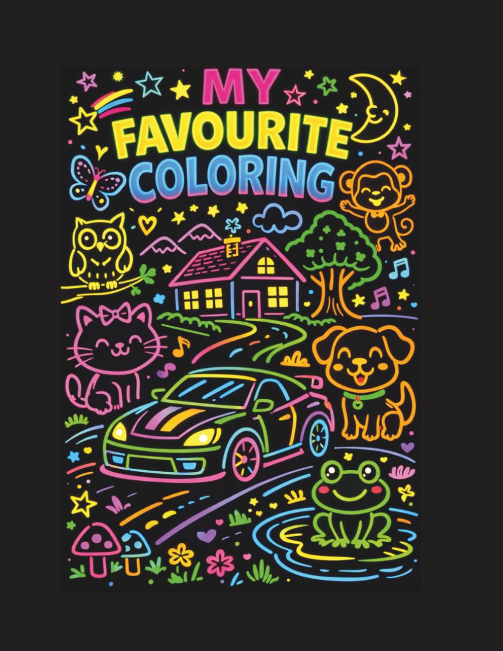 My Favorite Coloring Book: 100 Page Coloring book for boys and girls, with extra blank pages to draw there own pictures
