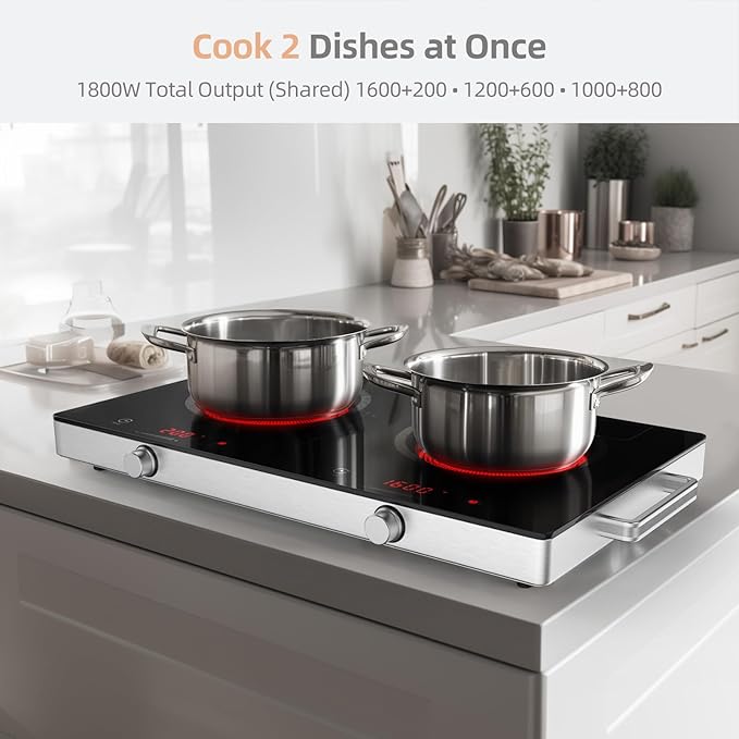 Estufa Vitrocerámica 2 Puestos 22 Pulgadas Portátil 120V miniatura 4