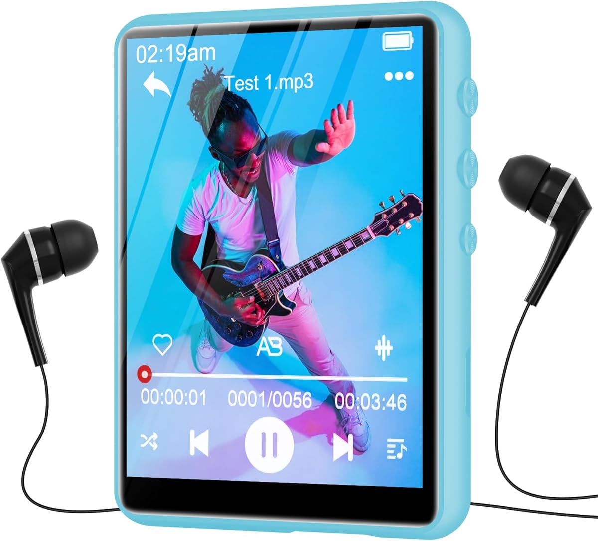 64GB MP3 Player with Bluetooth 5.3, ZAQE 2.4" Full Touch Screen Portable Music Player, Lossless Sound Digital Audio Player Built-in HD Speaker, FM Radio, Player Case Earphones Included