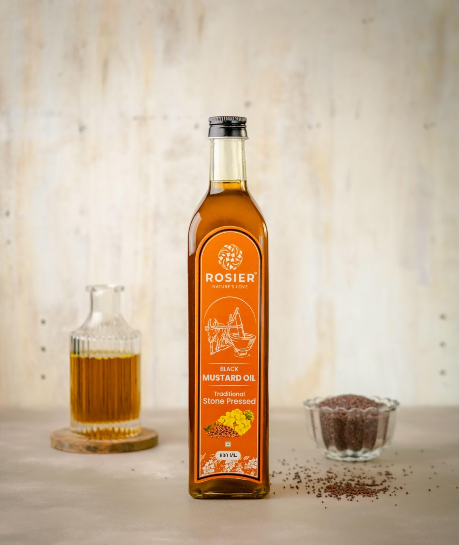 ROSIER Stone Pressed Organic Black Mustard Oil (4 Litre) | Traditional Stone Pressed Single Filtered Cooking Oil | Kolhu/Kacchi Ghani/Chekku | Pure, Natural and Healthy Mustard Oil (Pet Bottle- 4 L) (B0BY8Y9CXQ) Amazon Price History, Amazon Price Tracker