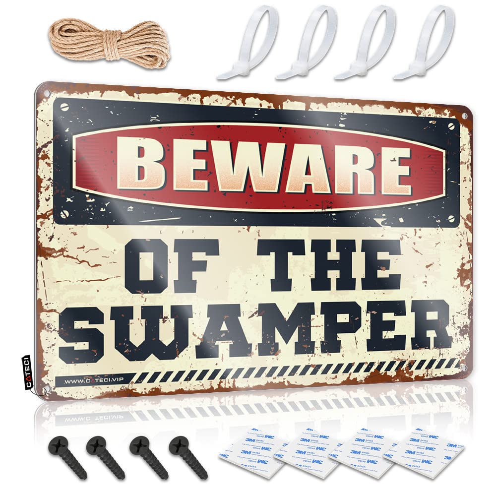 Tin Metal Decor Decorative Funny House Decor Soft Bath Beware Of The Swamper - Vintage Wall Decor For Tavern(30X40CM)