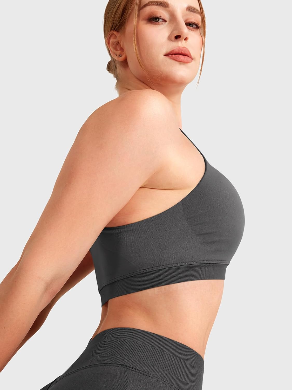 YEOREO Racerback Sports Bras for Women Padded Medium Impact Dafnien Seamless Yoga Workout Crop Tops - Image 5