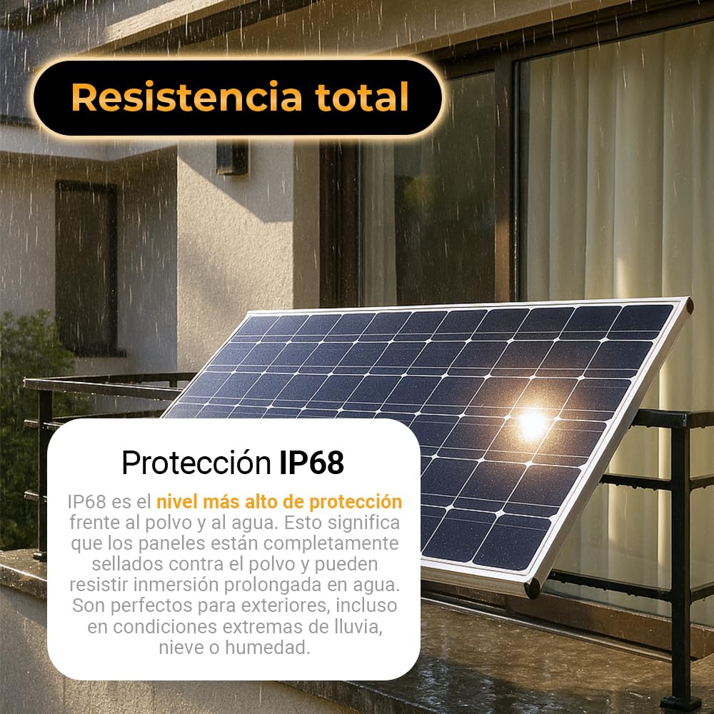 Kit Solar Balcón Svan con 2 Paneles Solares Bifaciales de 435W, Microinversor Wifi 800W, Plug & Play, Control desde APP, Protección IP68, Soporte de Montaje, Uso Exterior