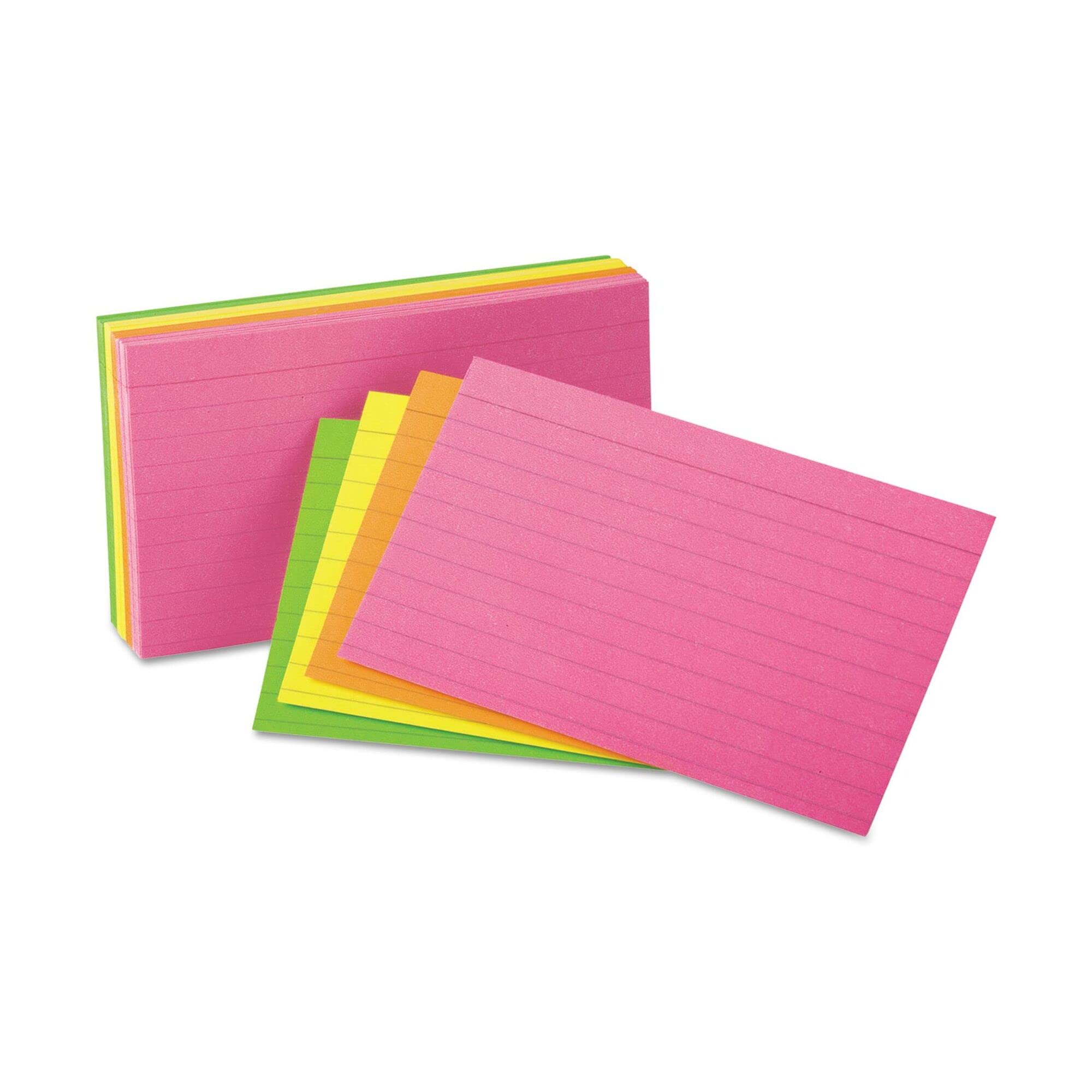 Amazon.com : Universal 47257 Ruled Neon Glow Index Cards, 5 x 8, Assorted  (Pack of 100) : Office Products