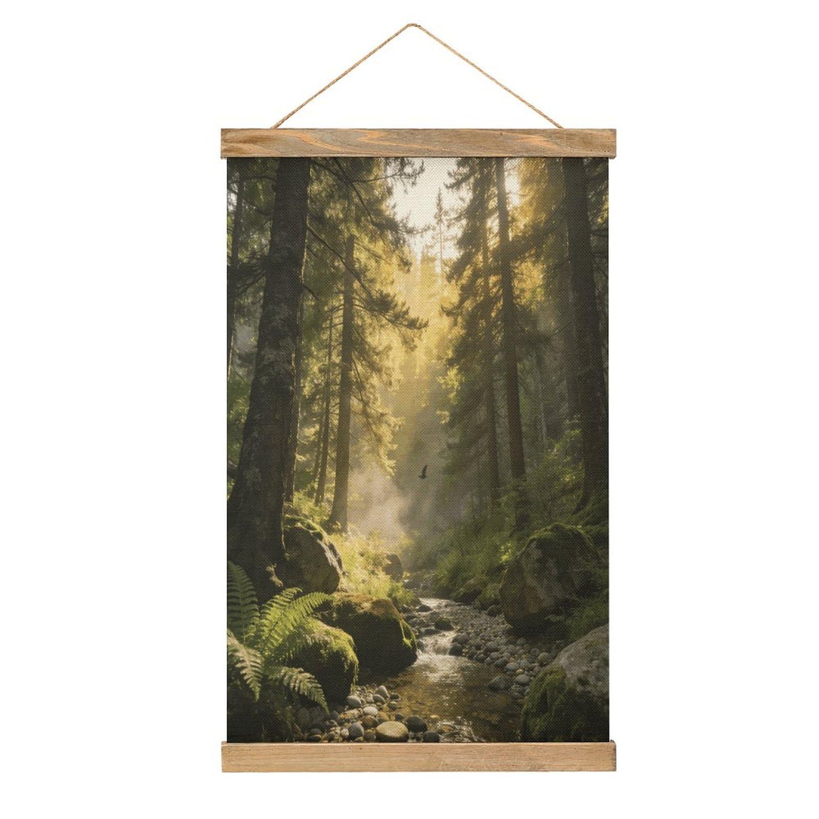 VstaDank Morning Lin's Melody Poster with Wooden Frame Hanger Art Painting Wall Decor Poster Wall Hanging Wooden Frame 13x20 Wood Poster Hanger for Photo Picture Art Canvas Print Artwork