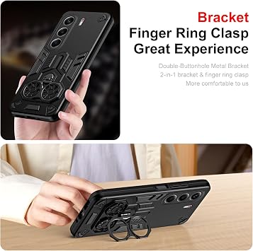 TIANYUE Case for Tecno Camon 40 Pro 5G, Cover with Invisible Bracket, Full-Body Protection Shockproof Soft TPU Cover Bumper Protective Compatible with Tecno Camon 40 Pro 5G-Black