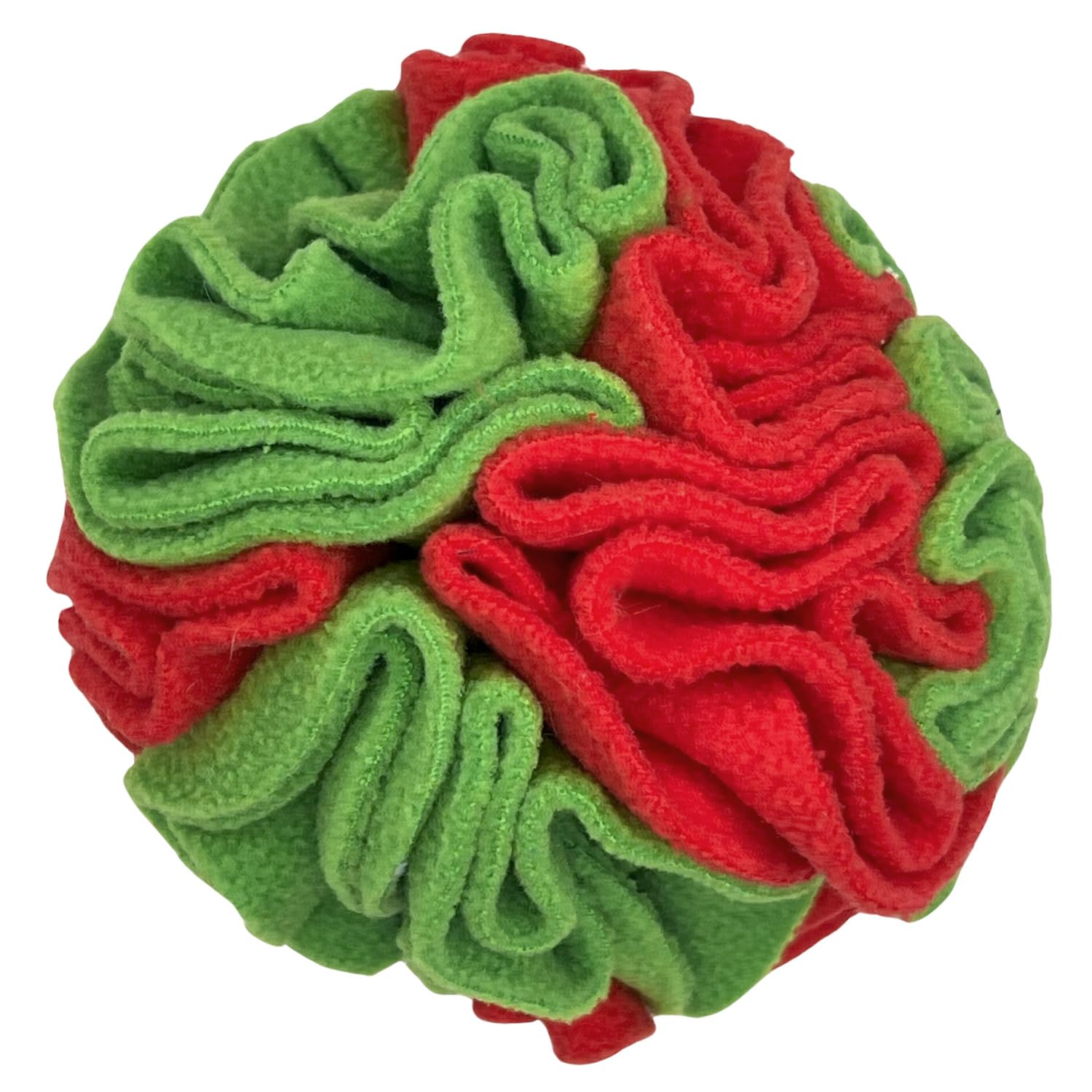 Glory To Dog Puppy and Small Breed Snuffle Interactive Foraging Dog Puzzle Ball Toy Christmas Green and Red