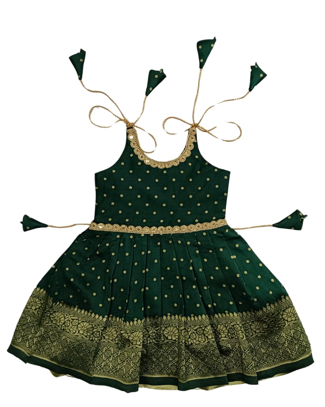 ufb Baby Girls satai pattu Pongal Jacquard Frock Dress-picture-18