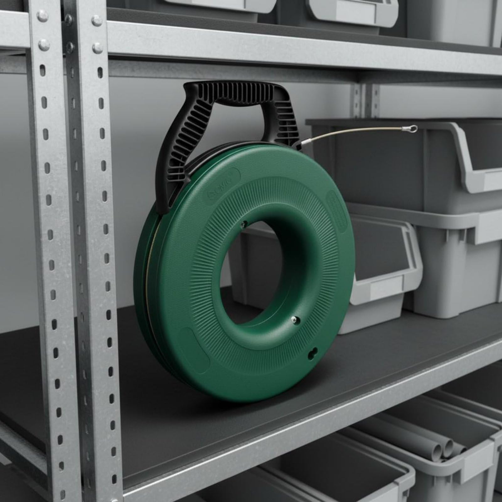 Passacavi Elettrico Cavo Guida Filo Sonda Tiracavo Guaina con Filo Acciaio 3.0mm Nastro Passafilo con Impugnatura Antiscivolo Adatto a Lavori, 25M, Testina Roller