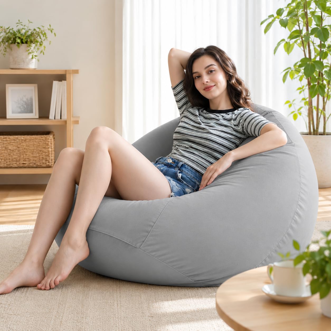 Amazon.co.jp: JPHomezy ビーズクッション 70*60cm けんこう あんぜん