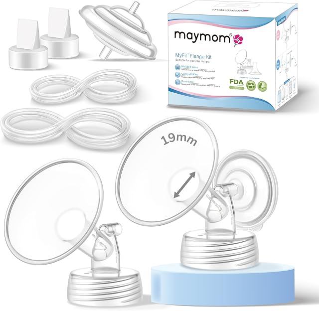Maymom Pump Parts Compatible With Spectra S2 Spectra S1 Spectra 9 Plus Breastpump, Flange (19mm) Valve Tubing Backflow Protector, Not Original Spectra Pump Parts Not Original Spectra S2 Accessories