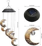 Vent solaire de lune Chimes Extérieur Solaire Énergétique Vent Chimes suspendu chaud LED Windchimes Lumières Décoration unique Cadeaux Maman Grand-mère Voisins Jardin Patio Anniversaire Thanksgiving Accueil Fête pour femme