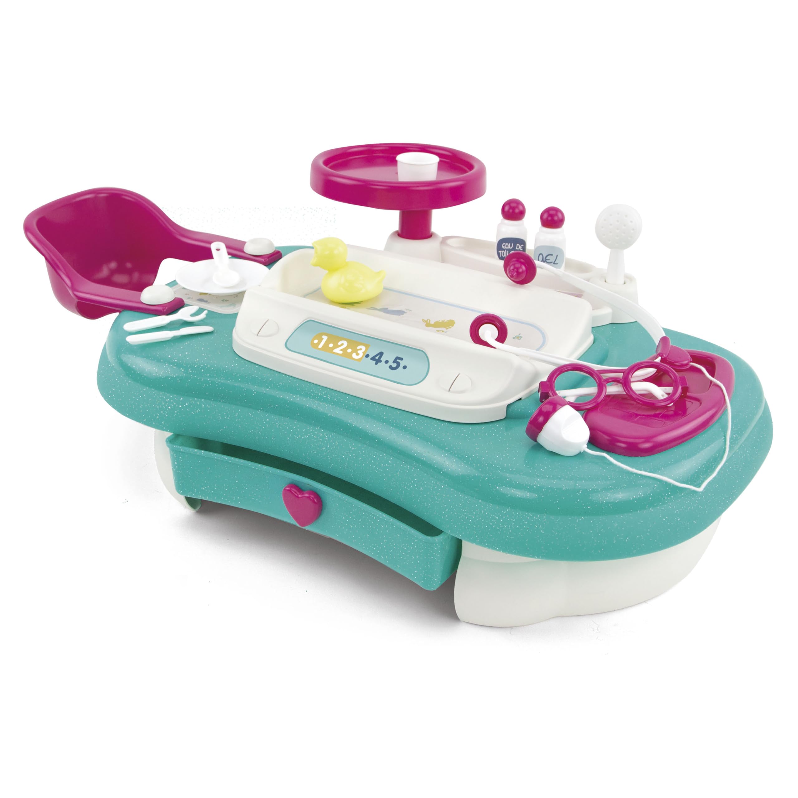 Chicos - Nursing Centre Pretend Play. Complete Toy with Set, 3 Spaces to Care for Your Baby with 13 Accessories Included, From 3 Years Old | Dimensions: 57 x 29 x 79 cm (87458)