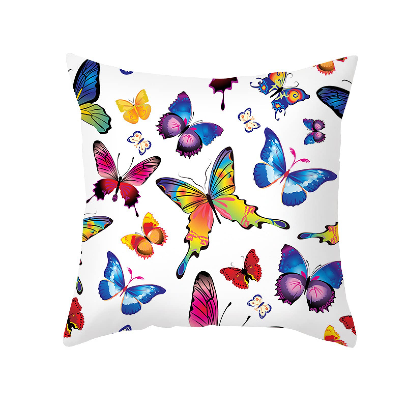 Cushion Covers Colorful Insects Pillow Cases Soft Linen Cushions with Covers Included Washable Sofa Cushions with Invisible Zip Pillowcase Breathable Pillow Cover 60x60 Cushion Cover 1 Pack
