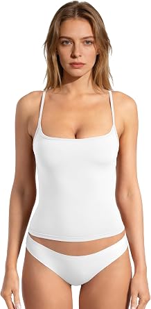 Women Sexy Square Neck Tank Top Adjustable Cami Tank Summer Y2K Going Out Basic Cami Shirt