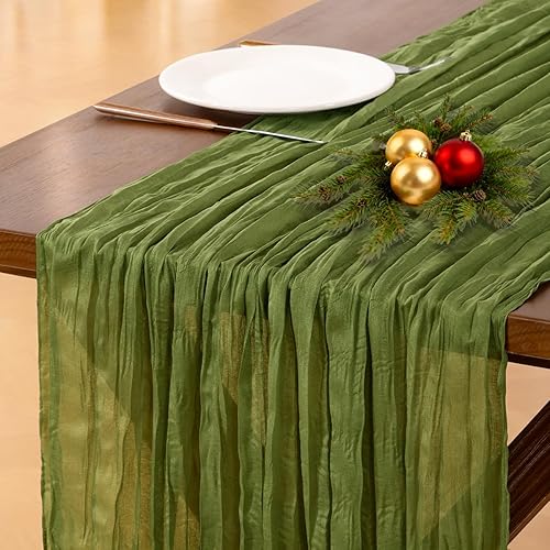 Vista 147 de Socomi - 10 caminos de mesa de gasa, estilo bohemio y rústico, para primavera, Pascua, bodas, fiestas, baby showers, cumpleaños y decoración, 120