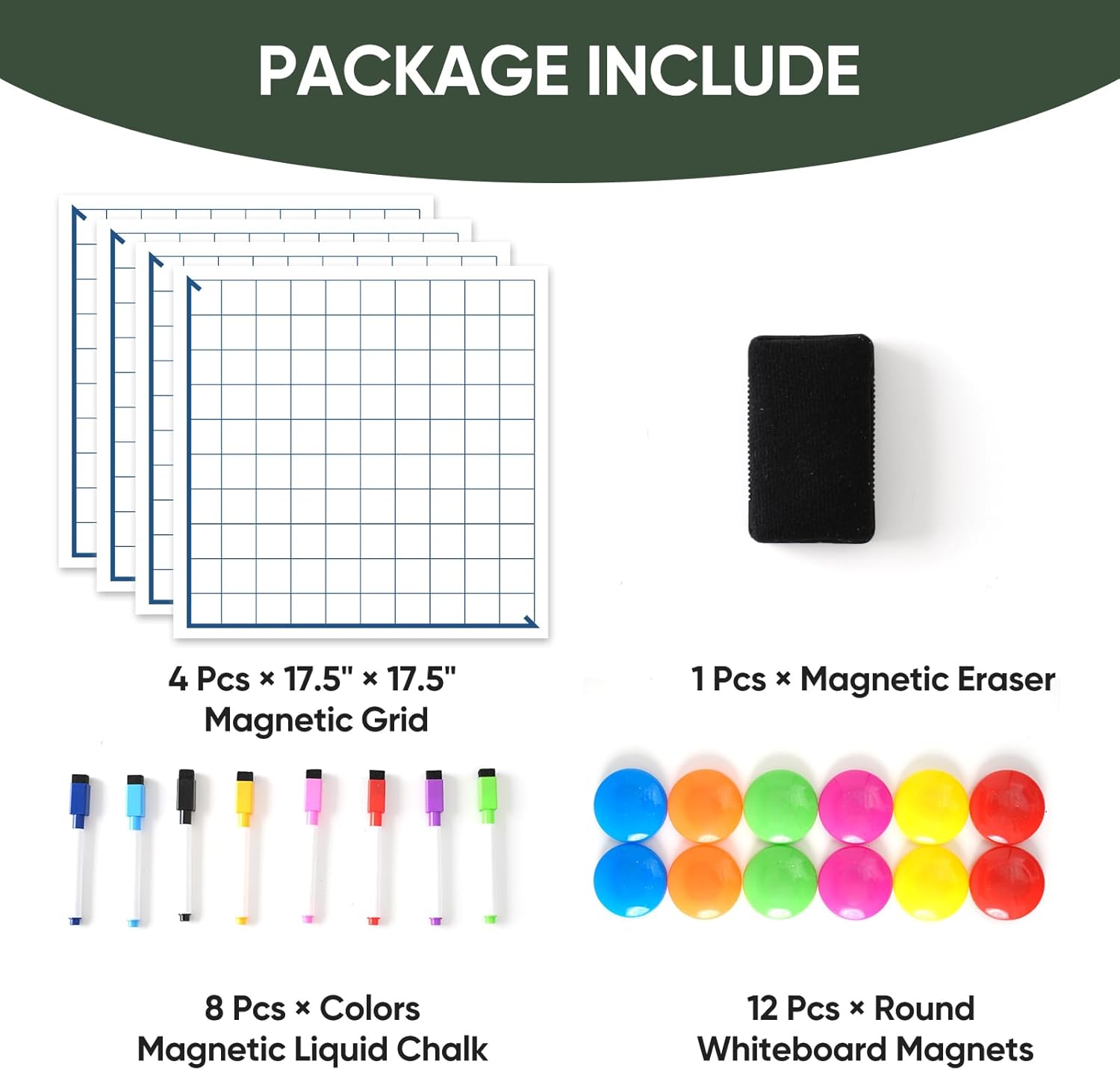 Magnetic XY Coordinate Dry Erase Grid, 35" x 35" Inches, Dry Erase Graph Board, Magnetic Coordinate Plane for White Board, Teacher Math Classroom Must Haves, School Classroom Office Supplies