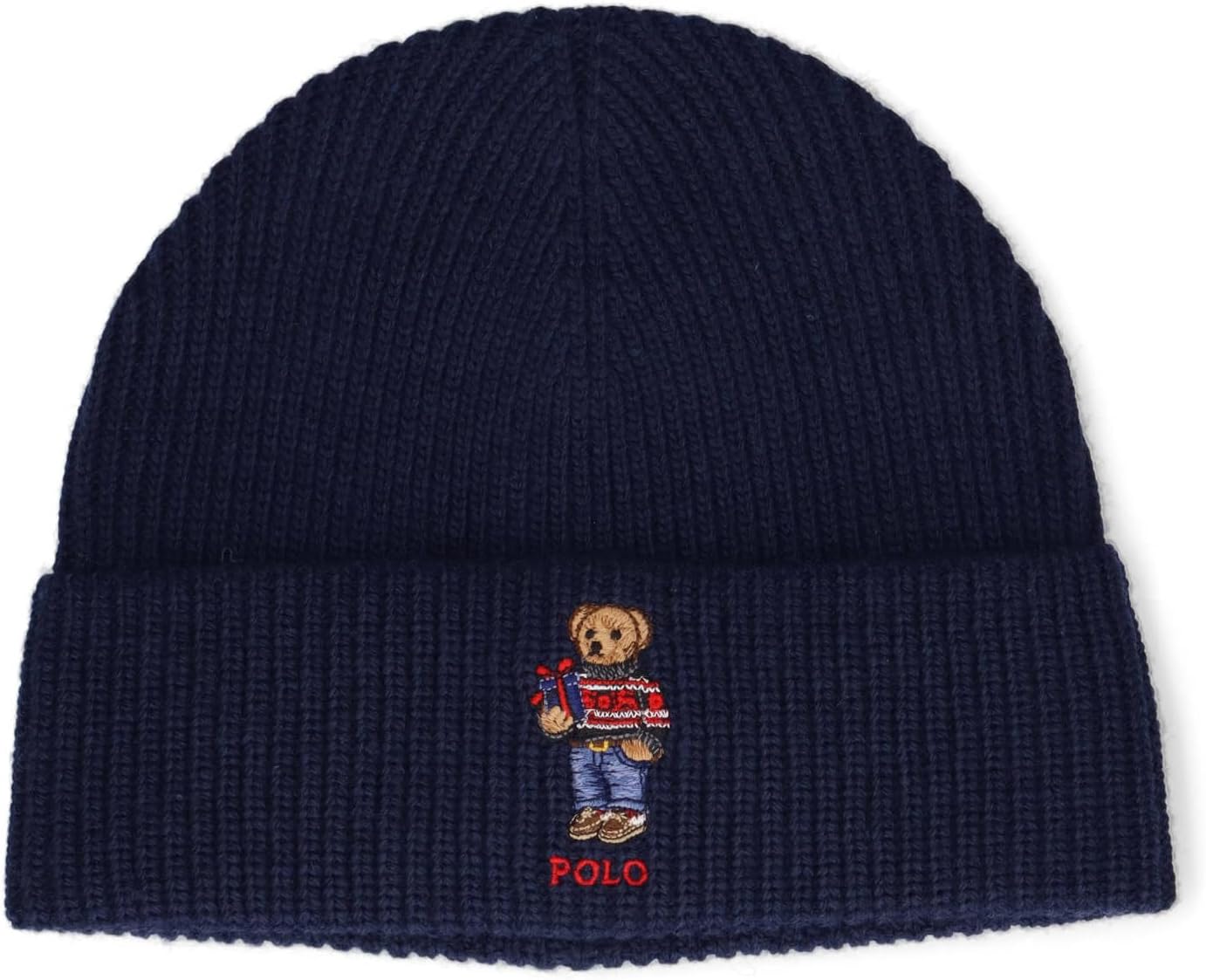 POLO RALPH LAUREN Men's Ribbed Holiday Bear Beanie