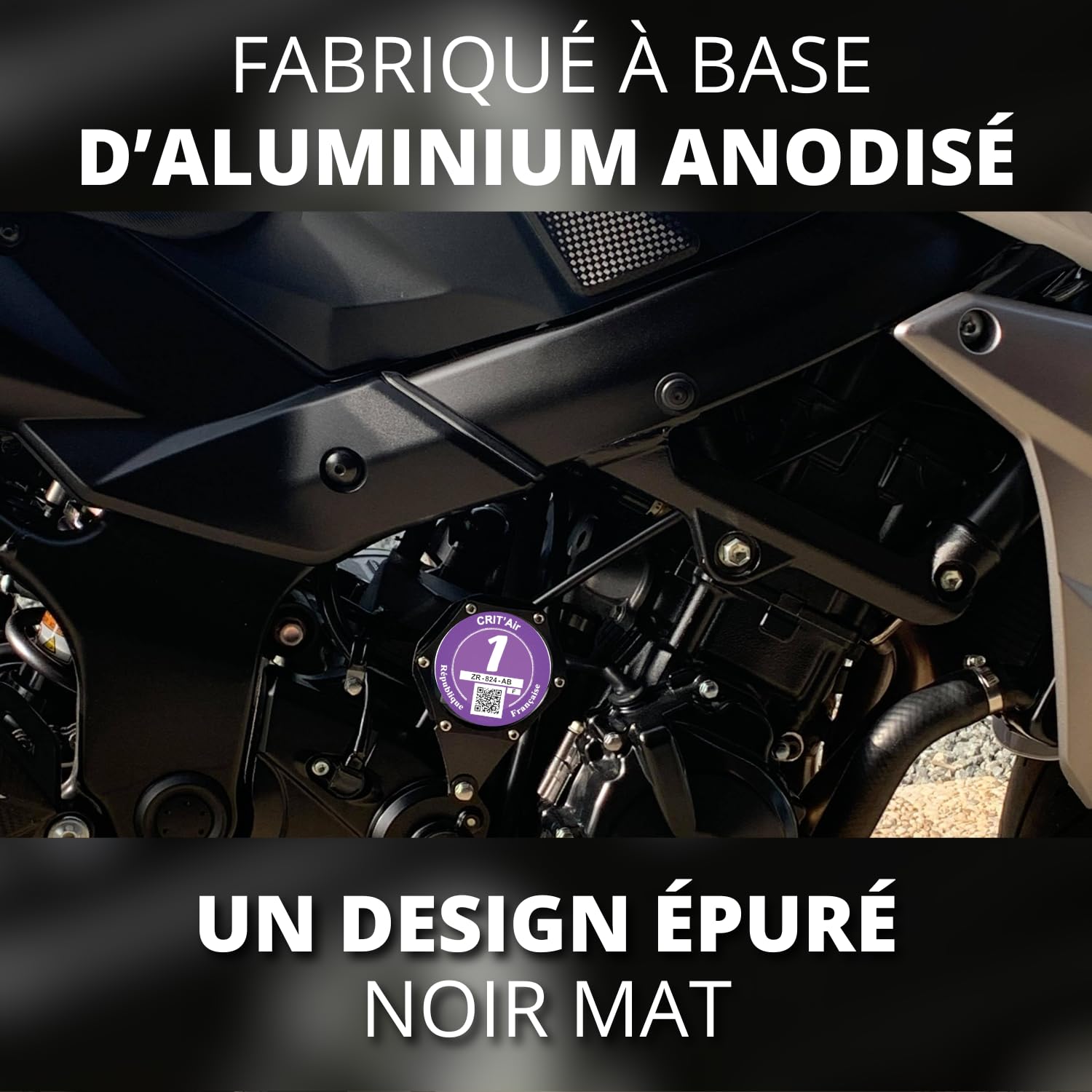 Moto Accessori Utili Porte Vignette Crit'Air Moto Étanche - Support Autocollant Assurance - Marque Française Blaubody Support étiquette Assurance Moto