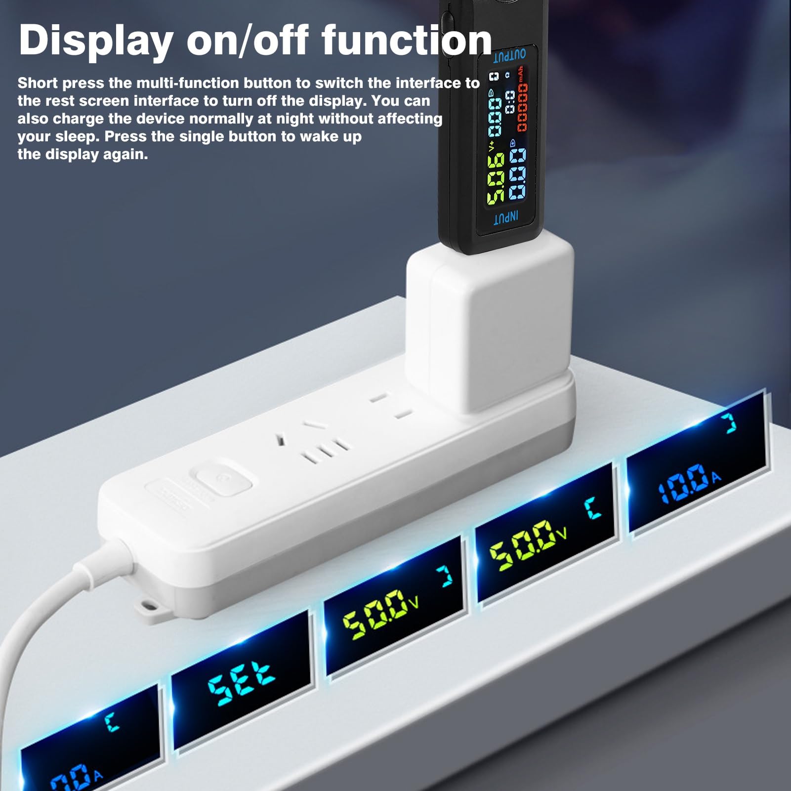 Jadeshay Tester USB,4.5-36V 0-5A Voltmetro Amperometro Tester Misuratore di Potenza Digitale USB Display a Colori LCD Capacità Rilevatore di Caricabatterie