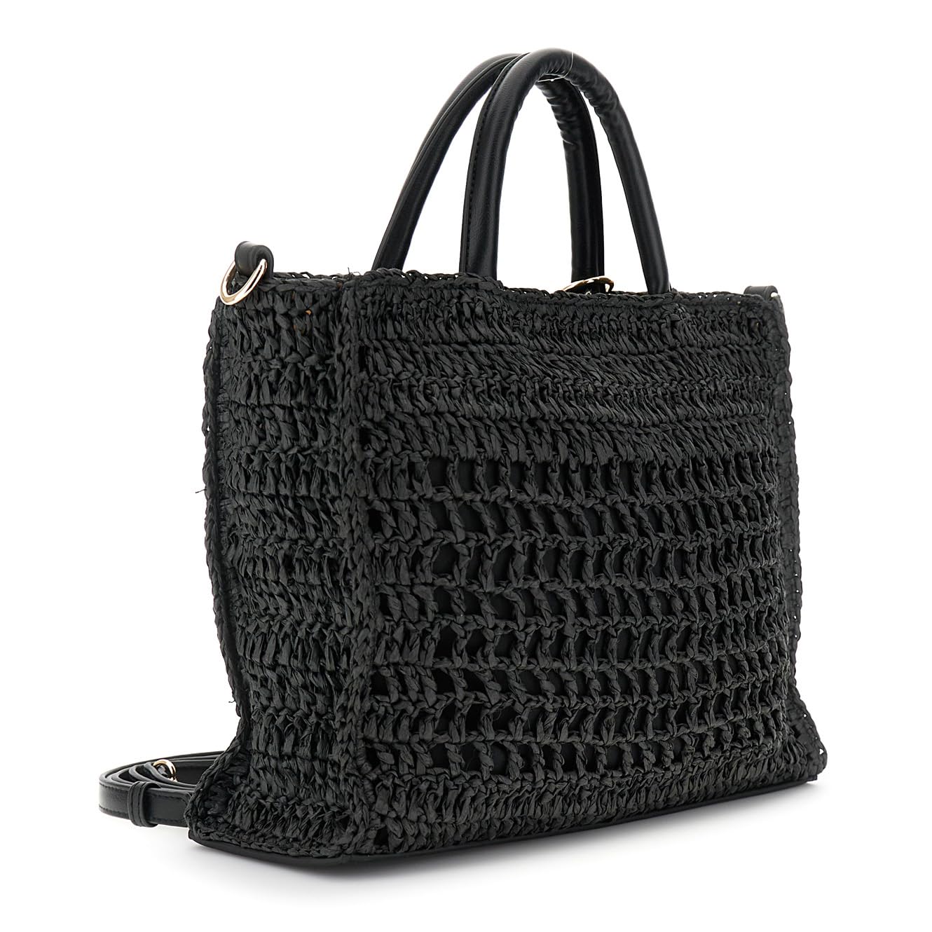 CAFèNOIR - Bolso De Rafia Con Elaboración De Crochet Y Charms, Para Mujer, Talla Única
