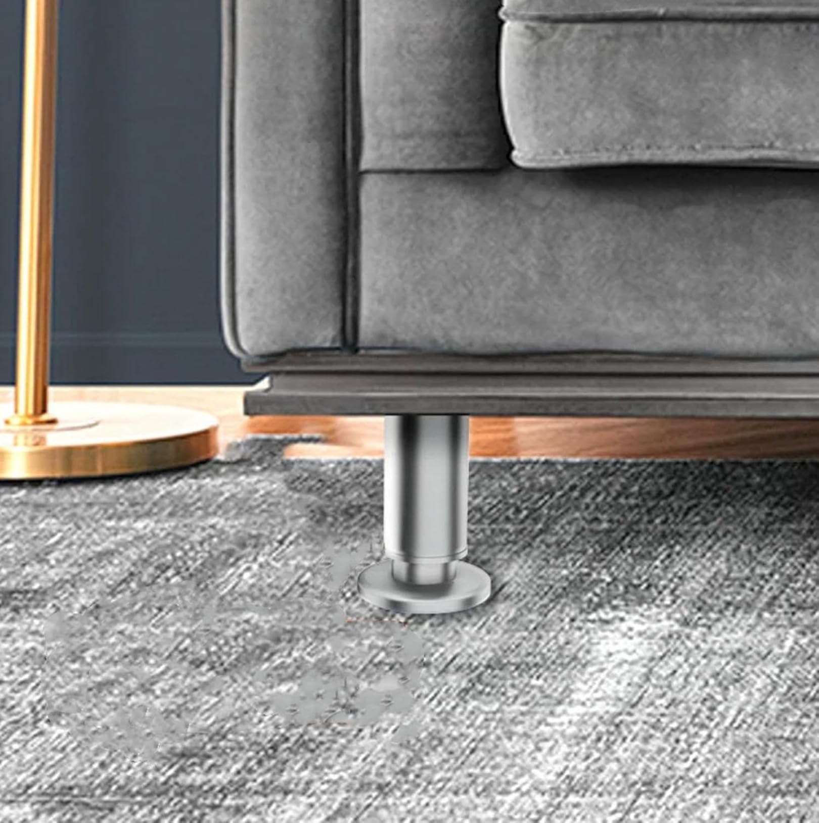 Piezas Patas para Muebles Altura Regulables,Piernas de Redondas de Metal,Pies para Mesas Acero Inoxidable,para Mesa de Comedor,Altura Ajustable de 0-1O mm,con Tornillos (300mm,Black)