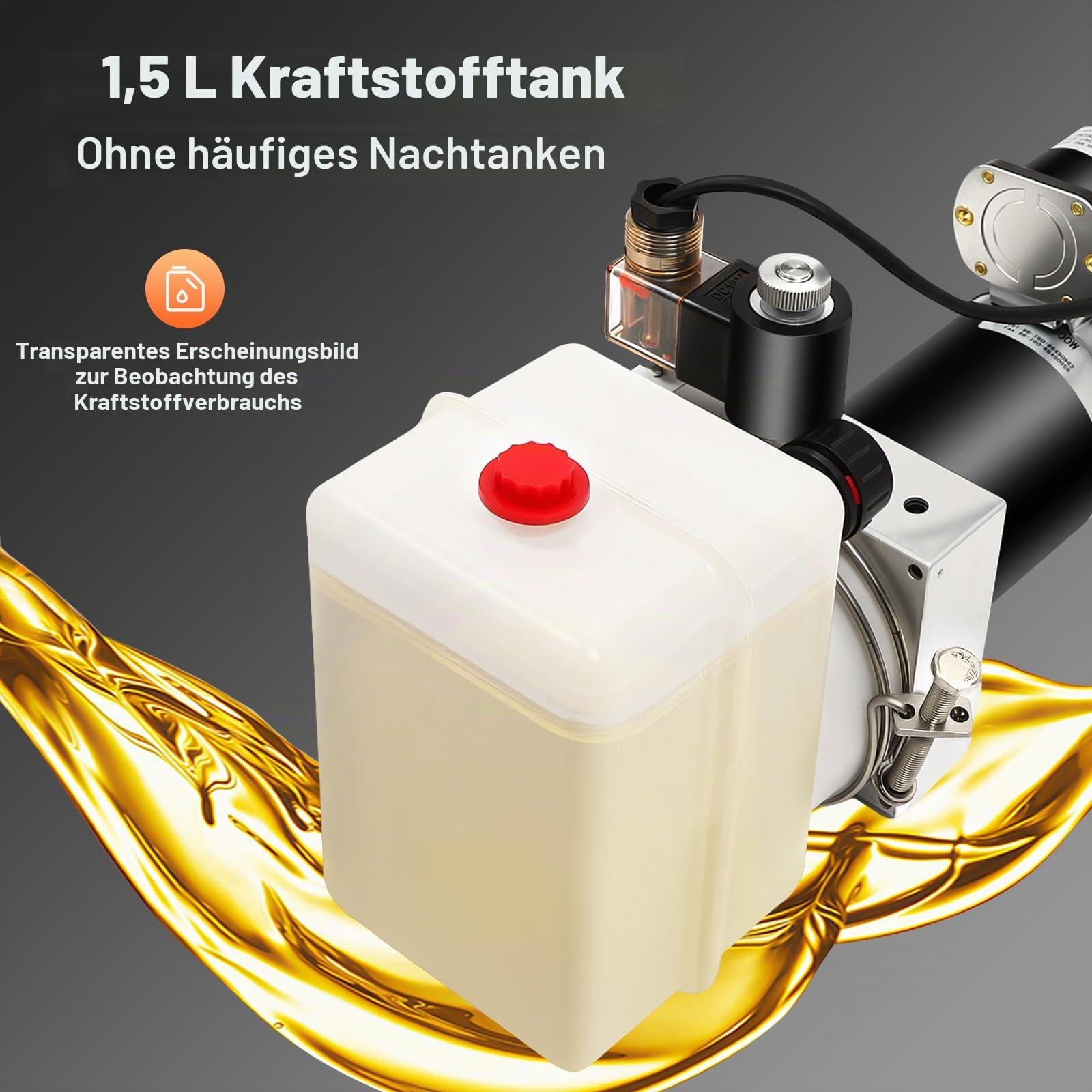 Hydraulikpumpe für Anhänger mit Kippmulde, Hydraulikgruppe 12 V, 800 W, Pumpen mit Fernbedienung, geeignet für Anhänger mit Kippmulde, feste Hebebühnen, Streuer etc