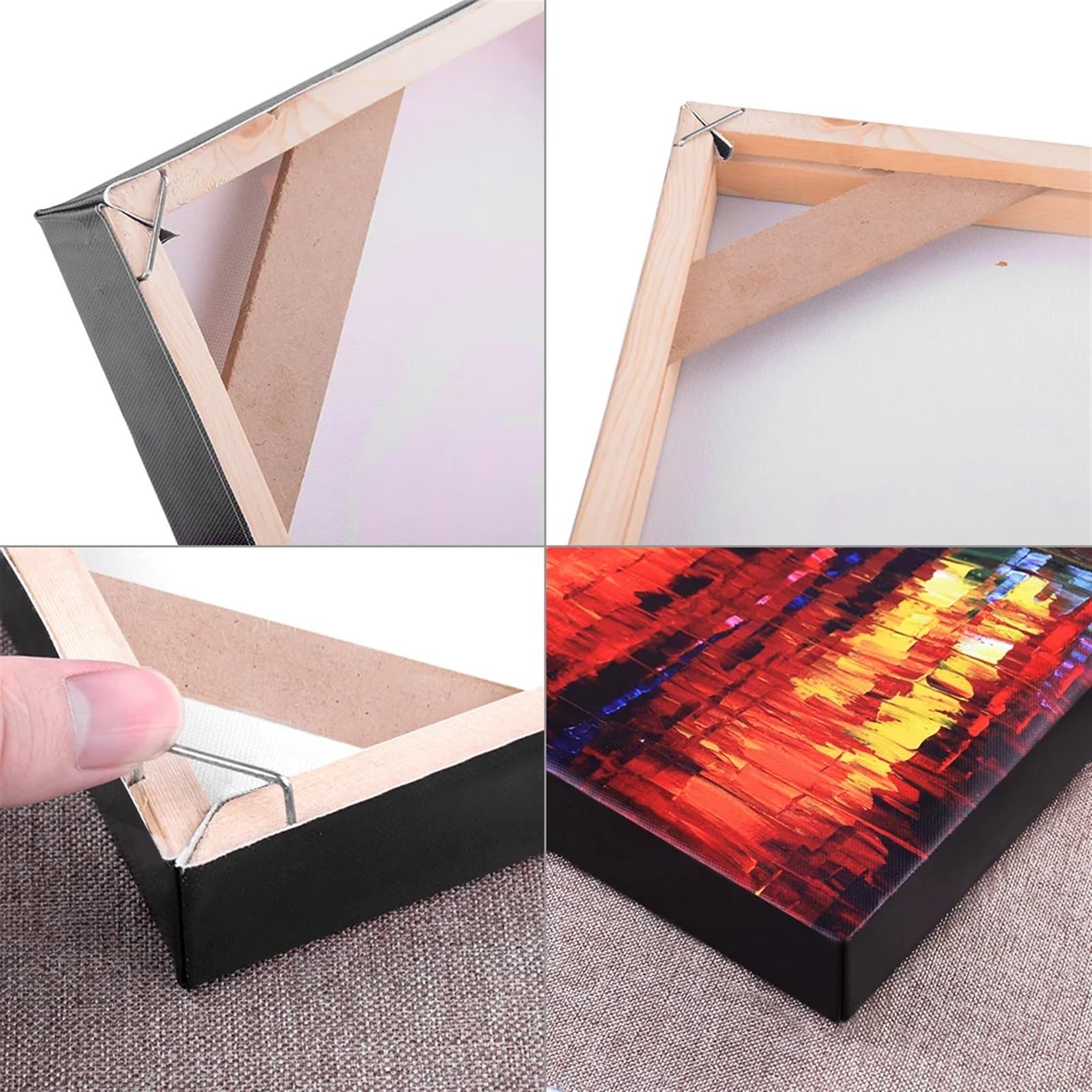 Barras tensoras para lienzos, Kit de Bricolaje con Barras de Camilla de Lona de Madera, Varios tamaños(50.8x81.2cm)