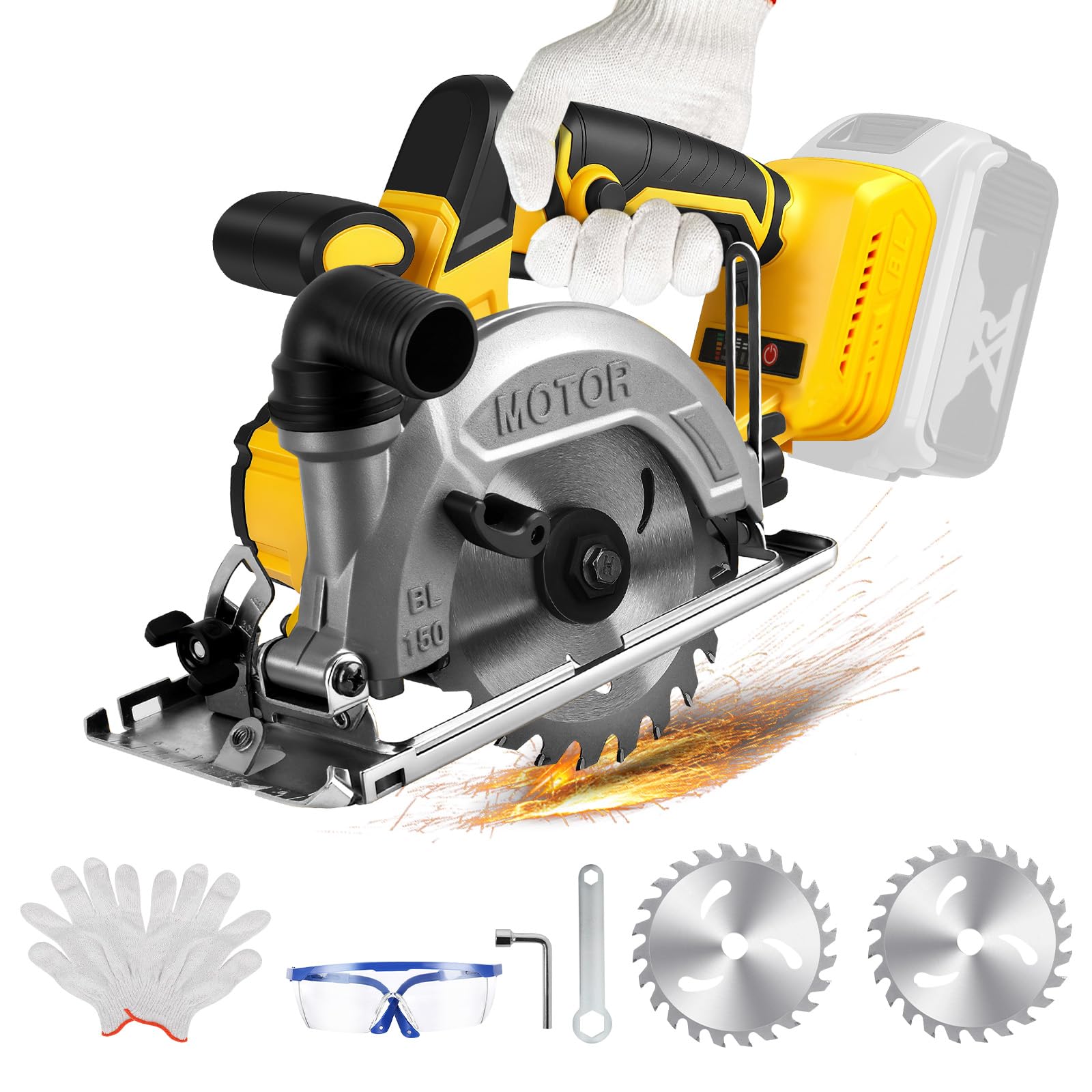 6 Inch Cordless Circular Saw for Dewalt 18V 20V Max Battery, No Battery — image 1