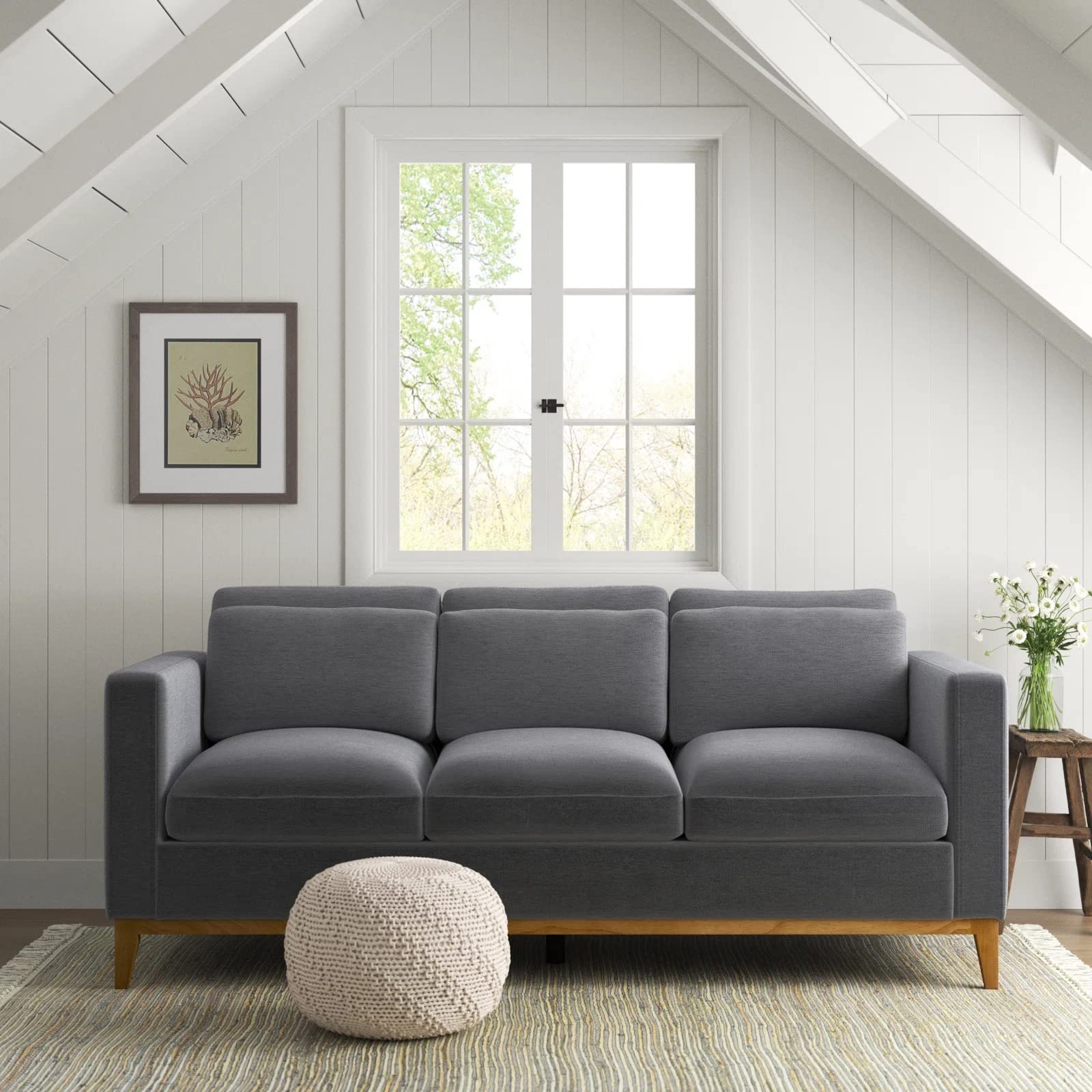 Kurt 3 Seater Fabric Sofa Set for Living Room (Grey)-image-28