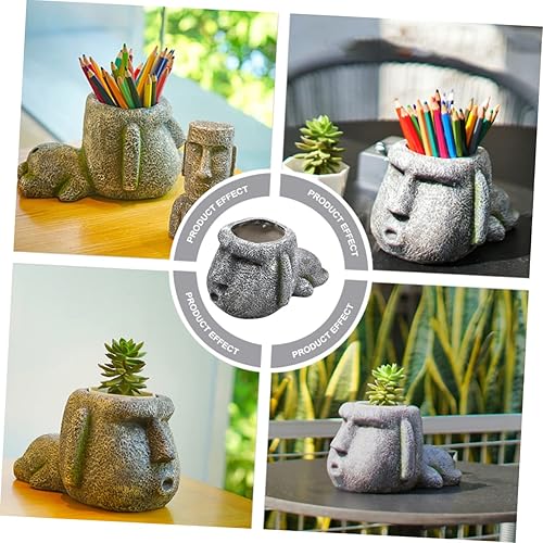 Miniatura 9 de NOLITOY Maceta de gárgola para bonsái, macetas pequeñas para suculentas, maceta decorativa, maceta decorativa para flores, decoración de plantas,