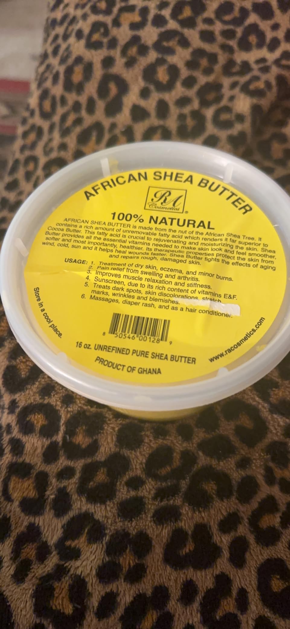 RA COSMETICS RA Cosmetic's 100% Natural Unrefined Yellow Shea Butter – Pure African Luxury for Skin & Hair - Sourced from Ghana - 16oz Jar
