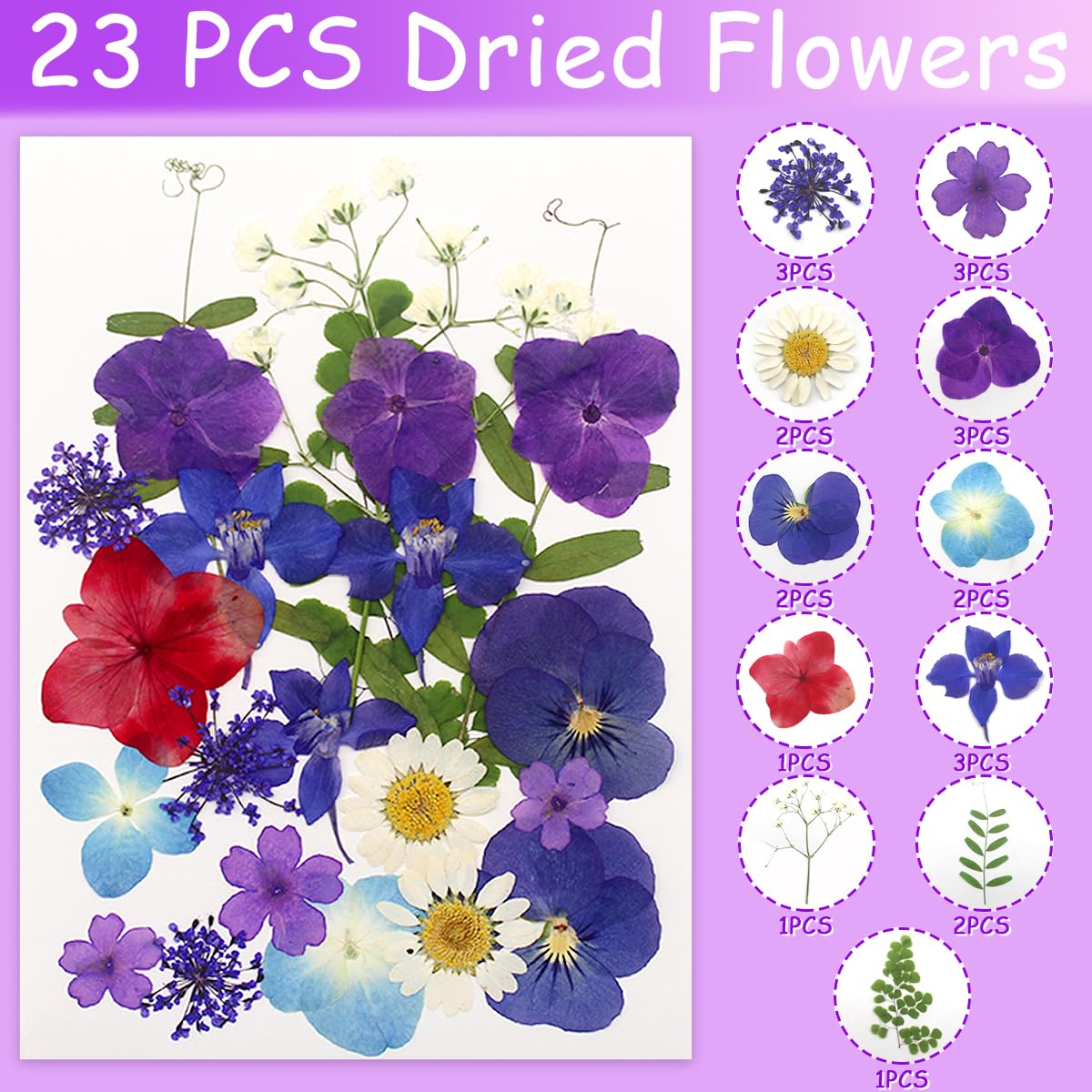 68 fiori e foglie essiccati veri secchi pressati, petali naturali secchi verdi con pinzette per candele, resina, gioielli, sapone, ciondoli per unghie, custodia per telefono, decorazioni
