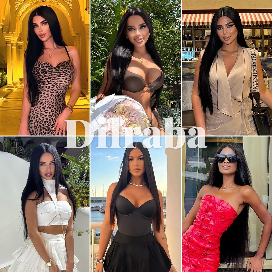 Dilraba 22 Inch Human Hair Wig 13x6 Lace Front Wigs Human Hair 200 Density HD Transparent Straight Wigs Pre Plucked Glueless Lace Frontal Wig Natural Black Color