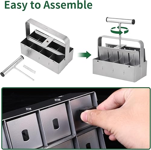 Miniatura 4 de OTVX Fabricante de bloques de tierra, fabricante de bloques de semillas de mano de 8 celdas con guantes de jardín, herramienta de bloqueo de moldes