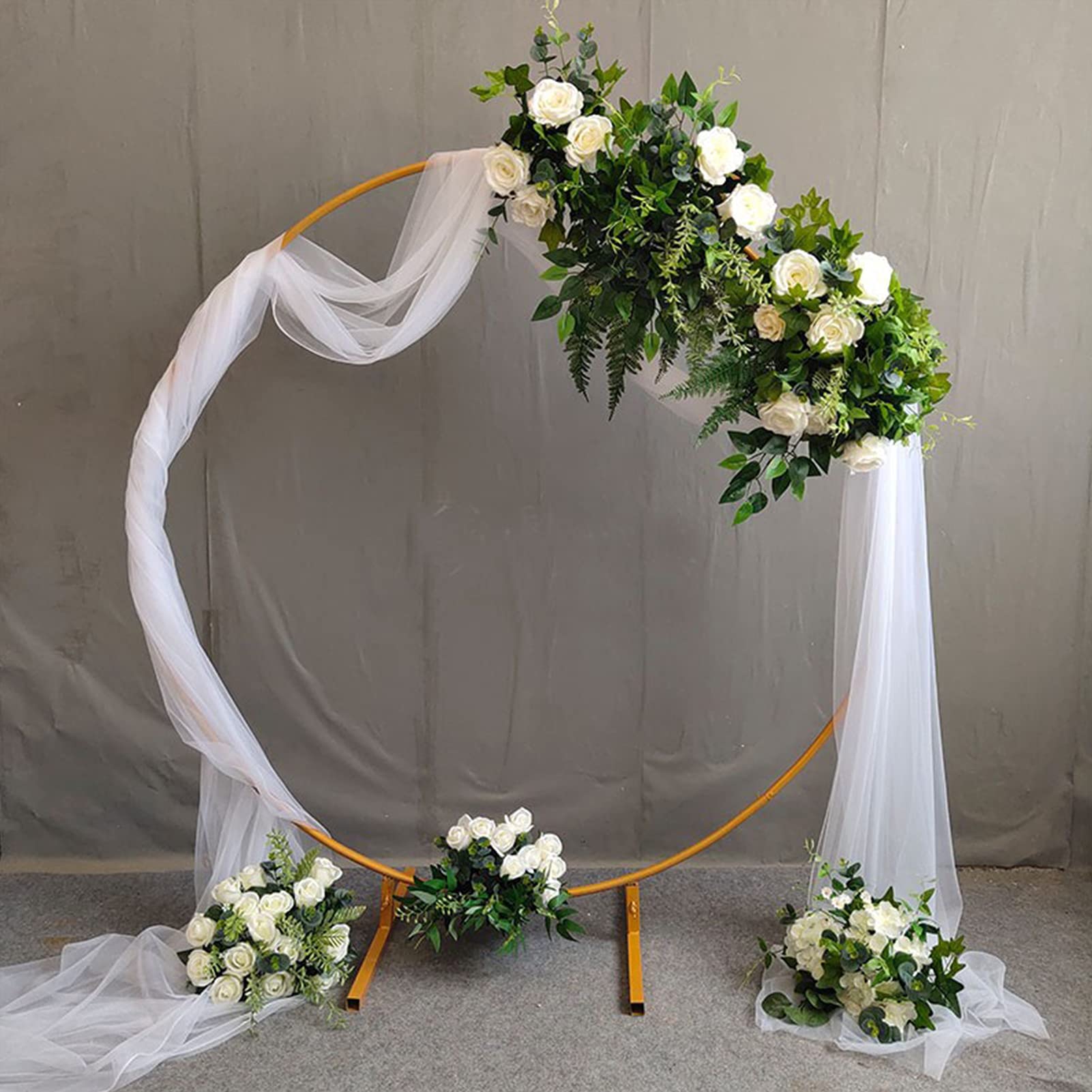 Arche de mariage ronde dorée pour des cérémonies et fêtes inoubliables