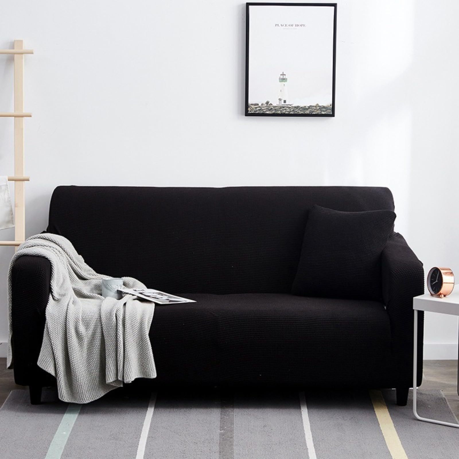 L A Forma Divano Copertura Divano Slipcover con Cinghie Elastiche Impermeabile Antiscivolo Trapuntato Mobilia Protettore per Bambini Animali Domestici 1 2 3 4 Sedili