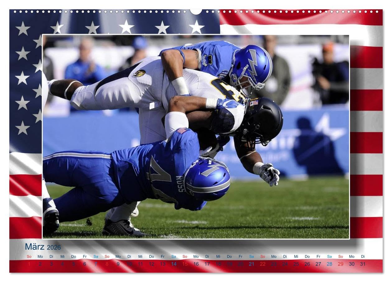 American Football - Kickoff (hochwertiger Premium Wandkalender 2026 DIN A2 quer), Kunstdruck in Hochglanz: Aktionsreiche Szenen aus der Welt des American Football (CALVENDO Sport)